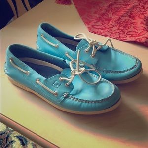 Blue sperry shoes size 10
